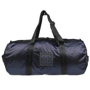 Chanel Navy Nylon Sport Line Duffle Handbag 166120